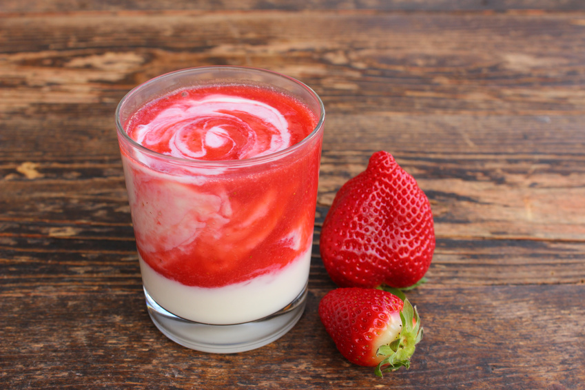 Un yaourt à la fraise