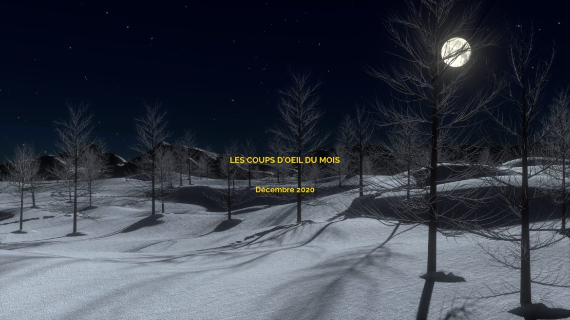 Les coups d'oeil du mois Décembre 2020 sur une image de paysage nocturne enneigé